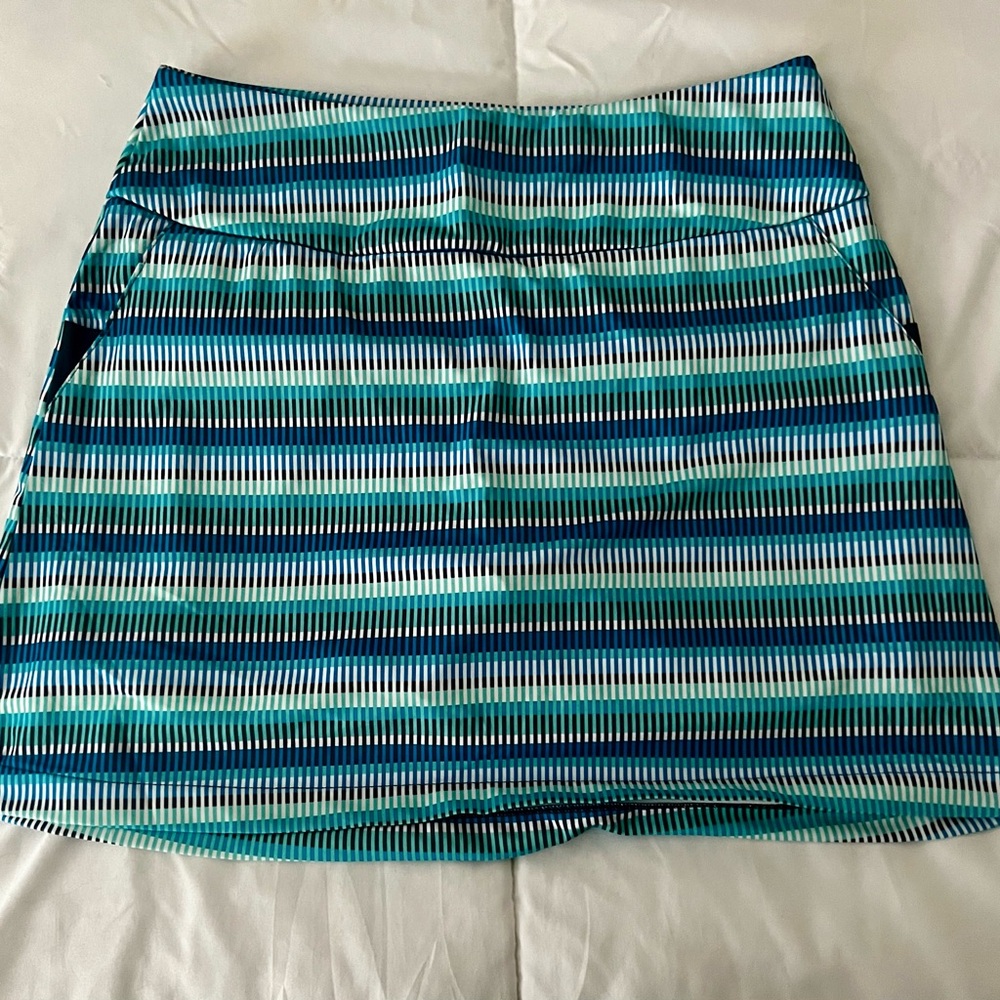 Striped Blue and Green Women's athletic Skirt